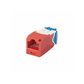 PANDUIT Módulo Mini-Com, Categoría 6A, UTP, 8 posiciones, 8 cables, cableado universal, rojo, estilo TG - CJ6X88TGRD