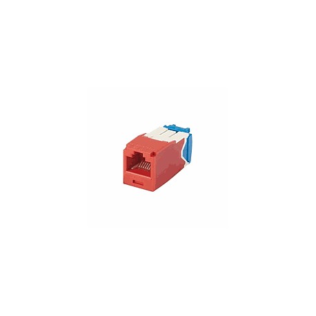 PANDUIT Módulo Mini-Com, Categoría 6A, UTP, 8 posiciones, 8 cables, cableado universal, rojo, estilo TG - CJ6X88TGRD