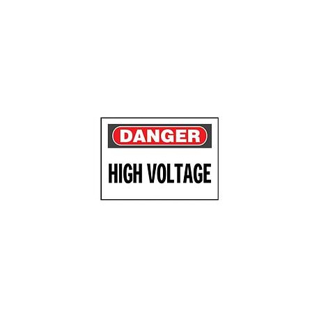 Vinyl Adhesive Sign, 10"x7"H, 'Danger Hi