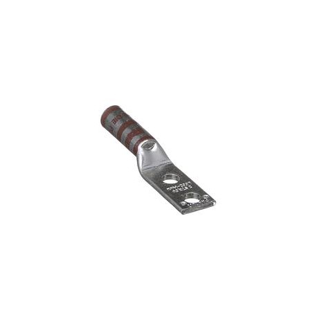 Copper Compression Lug, 2 Hole, 2 AWG,