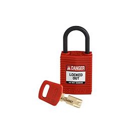 Candados compactos de nylon de bloqueo SafeKey, rojo - CPT-RED-25PL-KD