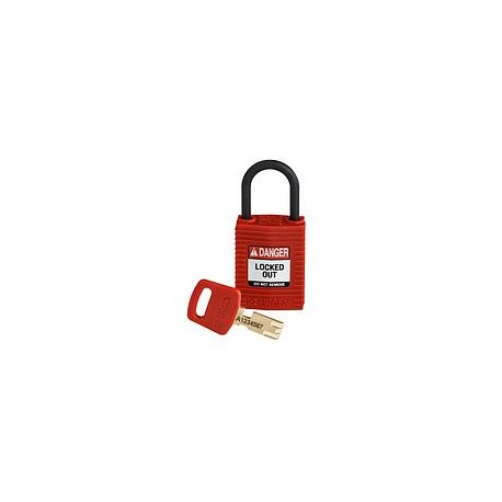 Candados compactos de nylon de bloqueo SafeKey, rojo - CPT-RED-25PL-KD