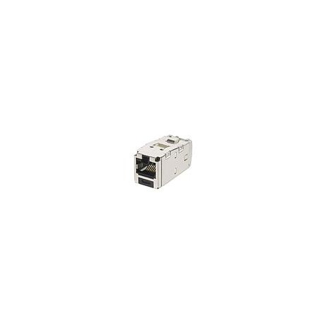 PANDUIT Mini-Com Módulo blindado universal, escudo integrado, Codificado, Categoría 6, RJ45, 8 posiciones, 8 cables, Negro - CJ