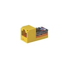 PANDUIT Módulo Universal, 8 cables, 8 posiciones, con bastidor, RJ45, Categoría 5e Mini-Com™, Estilo T, Amarillo  - CJ588YL