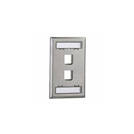 PANDUIT Pan-Nettie™ Placa frontal, acero inoxidable, dos módulos Mini-Com, NEMA - CFPL2S