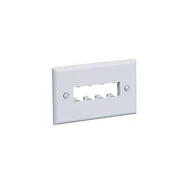 PANDUIT Placa frontal horizontal, Una Salida, Cuatro Módulos Mini-Com™ - CFPH4WH