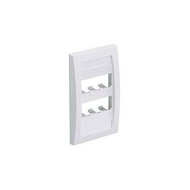 PANDUIT PanNet Placa frontal, Seis Módulos Mini-Com™, Blanco Marfíl - CFPE6EI