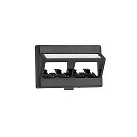 PANDUIT Placa Frontal angulada,  4 posiciones Mini-Com™, Color Negro - CFFPLA4BL