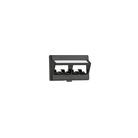 PANDUIT Placa Frontal angulada,  4 posiciones Mini-Com™, Color Negro - CFFPLA4BL