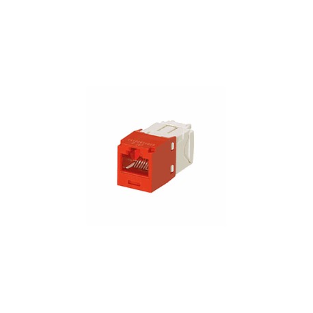 PANDUIT Módulo Mini-Com, Categoría 6, UTP, 8 posiciones, 8 cables, cableado universal, rojo, estilo TG - CJ688TGRD