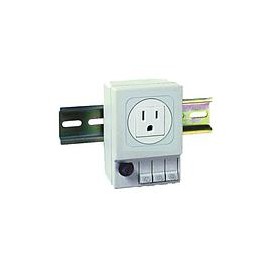 DIN Mt Outlet 120Vac Gray