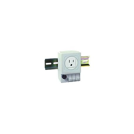 DIN Mt Outlet 120Vac Gray