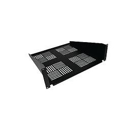 19" FLUSH MOUNT CANTILEVERED SHELF (VENTED), 18"D. MODULAR 
ENCLOSURE SHELVES ARE AVAILABLE FOR 19" AND 23" MOUNTING 
WIDTHS. L