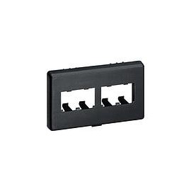 Placa frontal para mobiliario modular Panduit Mini-Com, Herman Mill 4 puertos, ABS, negro - CFFPHM4BL