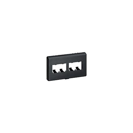 Placa frontal para mobiliario modular Panduit Mini-Com, Herman Mill 4 puertos, ABS, negro - CFFPHM4BL