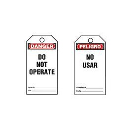 Spanish Plastic Tag, 'Peligro No Usar