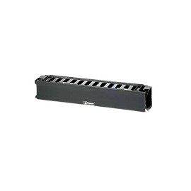 PANDUIT Organizador de cables horizontal, Una cara, 2 UR, ABS, Negro - WMPHF2E