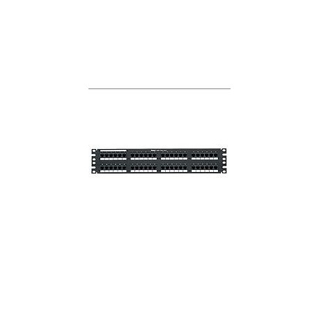 PANDUIT Panel de parcheo Data-Patch™, Categoría 6 RJ45 UTP, plano, 48 puertos, negro. - DP48688TGY