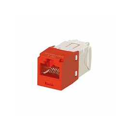 PANDUIT Módulo Mini-Com, Categoría 6, UTP, 8 posiciones, 8 cables, cableado universal, rojo, estilo TG - CJ688TGRD