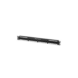 PANDUIT Panel de parcheo Data-Patch™, Categoría 6 RJ45 UTP, plano, 24 puertos, negro. - DP24688TGY