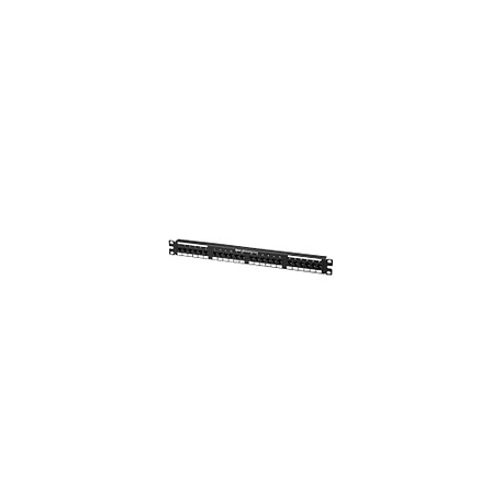 PANDUIT Panel de parcheo Data-Patch™, Categoría 6 RJ45 UTP, plano, 24 puertos, negro. - DP24688TGY