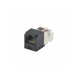 PANDUIT Módulo Mini-Com, Categoría 6, UTP, 8 posiciones, 8 cables, cableado universal, negro, estilo TP - CJ688TPBL