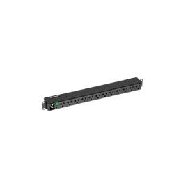 PANDUIT PDU monofásica horizontal de 20 amperios, 120 V, 12 Contactos, Negra - P12B30M