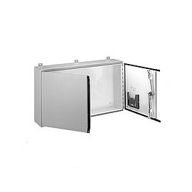 Gabinete con Bisagra continua, 2 puertas, Tirador tipo 12, 48 x48 x12, Acero, Gris, HOFFMAN - A484812WFLP