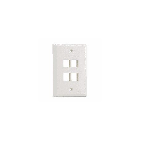 NETKEY  Placa de Pared Vertical, Salida Para 4 Puertos Keystone, Color Blanco - NK4FNWH