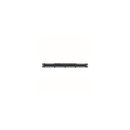 NETKEY Panel de Parcheo Categoría 6, RJ-45, 24 Puertos, 1U, Negro - NK6PPG24Y