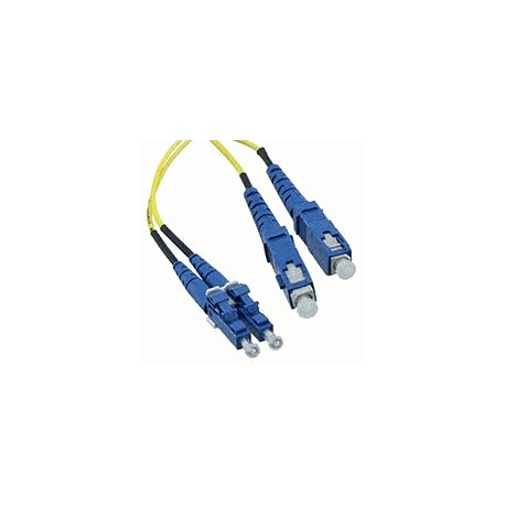 PANDUIT Cable de conexión de fibra Opti-Core, OS1 / 2 de 2 fibras, chaqueta de 1,6 mm, elevador, SC-LC dúplex, amarillo - F92ER