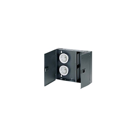 PANDUIT Caja de fibra de montaje en pared, Acero, 2 puertos, Negro - FWME2