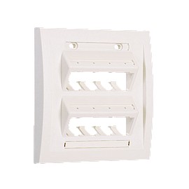 PANDUIT Placa frontal inclinada de doble salida, 8 puertos, Blanco - UTP28CH7