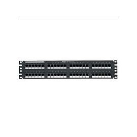 PANDUIT Panel de parcheo Data-Patch™, Categoría 6 RJ45 UTP, plano, 48 puertos, negro. - DP48688TGY