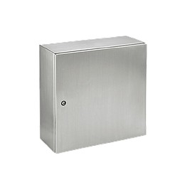 HOFFMAN Gabinete de montaje en pared, Serie IP66, tipo 12/4 con panel, Acero inoxidable, Gris - M600600350GSS