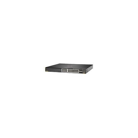 ARUBA6300MSwitch, 24 puertos Smart Rate, PoE+ Clase 6 (60W) 1440 Watts max, 4 puertos de Fibra SFP56 1G/10G/25G - JL660A