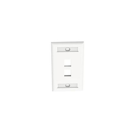 NETKEY NetKey® Placa de Pared Vertical, 2 Puertos Keystone, Blanco - NK2FWHY