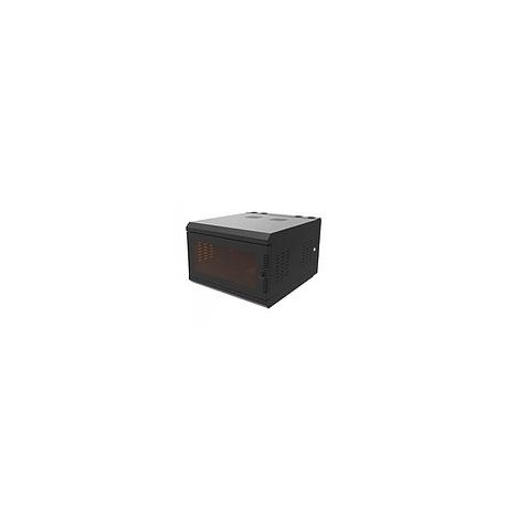 LACES Gabinete de pared, 6 UR, Abatible, Sin equipar, Capacidad de 70 Kg, Negro - LA230GP6